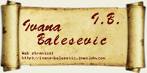 Ivana Balešević vizit kartica